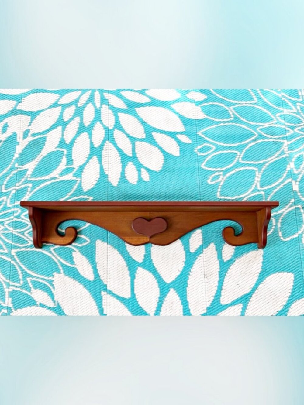 Vintage Farmhouse 36" Wooden Heart Country Wall Shelf